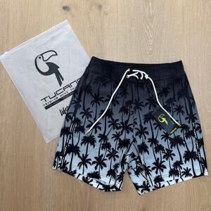Tucann Men’s Swimshorts Premium in Hyper Fern Azure Size S Black Gray